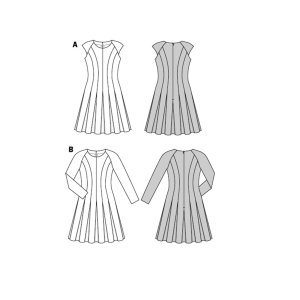 فروش اینترنتی الگو خیاطی پیراهن زنانه بوردا استایل کد 6744 سایز 34 تا 44 متد مولر