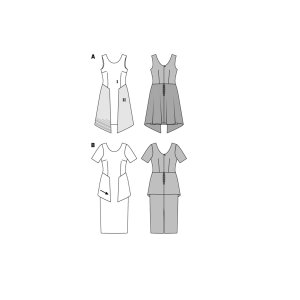 خرید آنلاین الگو خیاطی پیراهن زنانه بوردا استایل کد 6643 سایز 36 تا 46 متد مولر