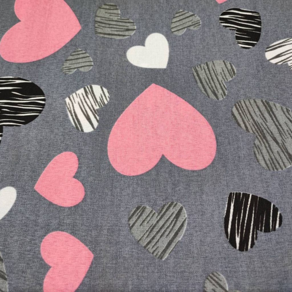 خرید آنلاین پارچه ملحفه قلبی طرح هاشور عرض 2 متر