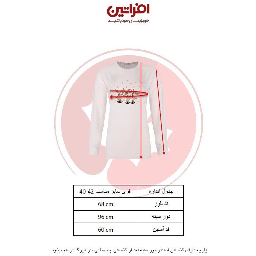 خرید اینترنتی تی شرت آستین بلند زنانه افراتین مدل مدل گوزن کد 7536 رنگ سفید