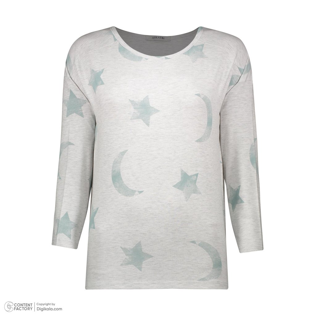 تی شرت آستین بلند زنانه افراتین مدل ماه و ستاره کد 6572