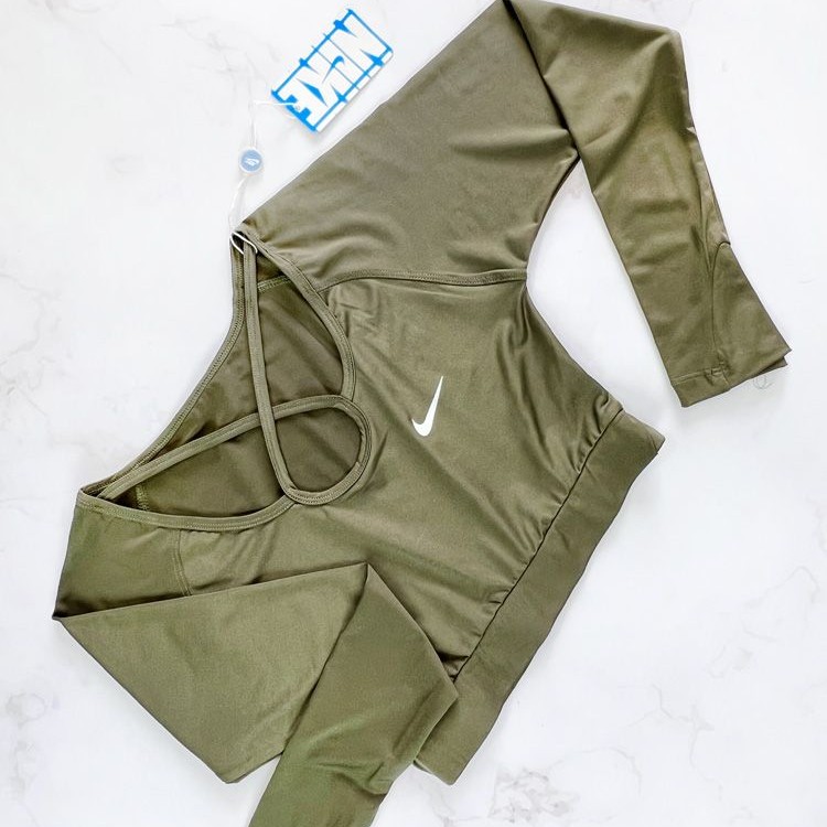 فروش اینترنتی کراپ تاپ ورزشی آستین دار فینگر دار نایکی Nike