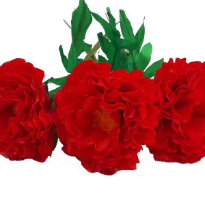 خرید آنلاین گل روبانی دست ساز مدل پیونی 3 عددی