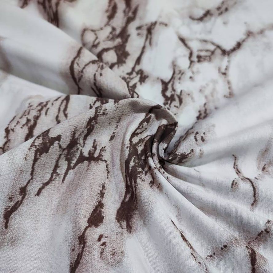 خرید اینترنتی پارچه ملحفه طرح مرمر سفید با رگه‌های قهوه‌ای عرض 2 متر