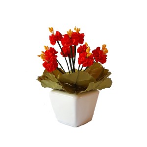 خرید آنلاین گل روبانی دست ساز با گلدان مدل اژدر