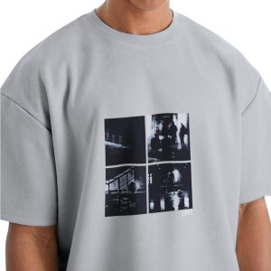 خرید اینترنتی تی شرت اورسایز  آستین کوتاه مردانه نوزده نودیک مدل TS1973 G