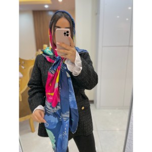 خرید آنلاین روسری مجلسی ابریشم مامی سوزنی