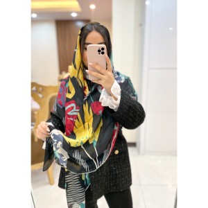 خرید آنلاین روسری مجلسی ابریشم مامی سوزنی