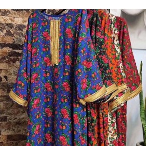 خرید اینترنتی ساحلی زنانه پیراهن بلند نخ ترکمنستان اورجینال فری سایز